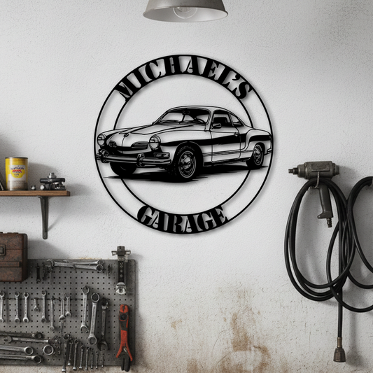 vw karmann ghia metal wall art
