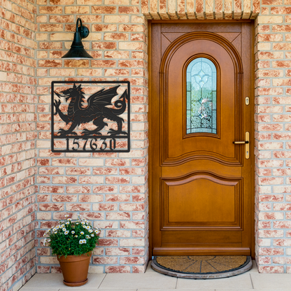 Precision cut steel door number sign