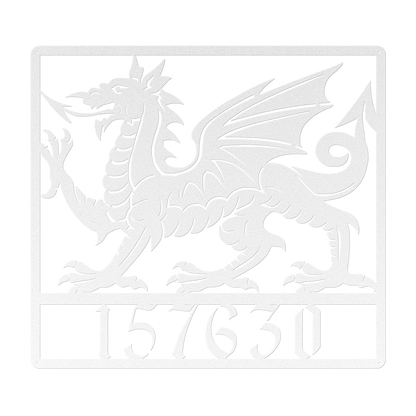 Welsh Dragon Metal Address Plaque