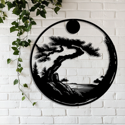 Zen enso circle metal wall art