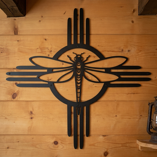 Southwest Zia dragonfly metal wall art for home decor