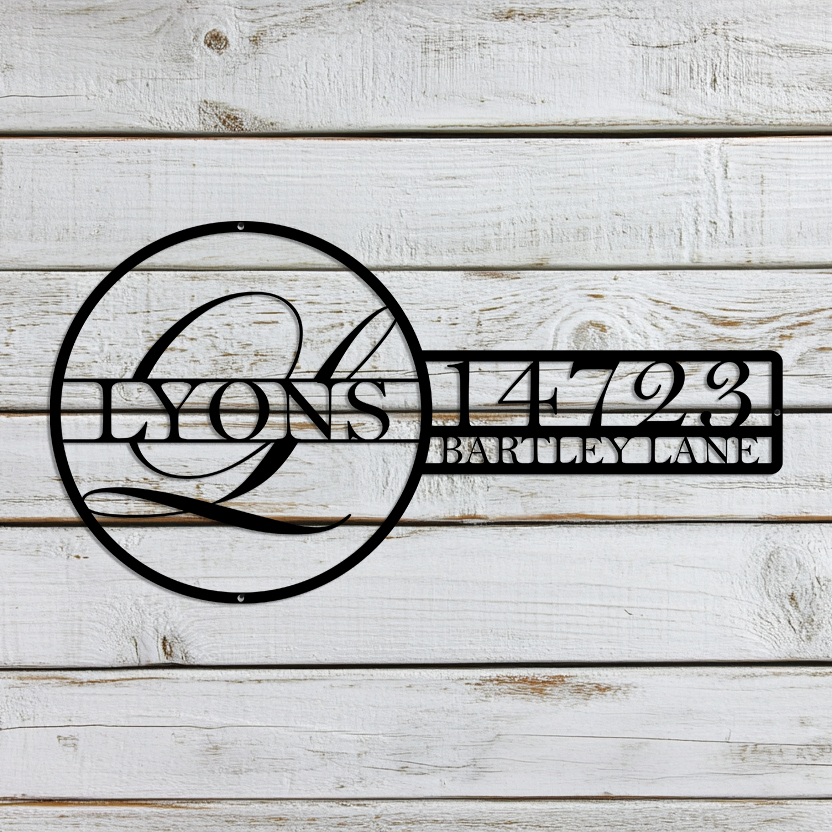 personalized metal home address sign