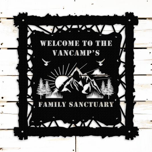 personalized cabin metal sign  