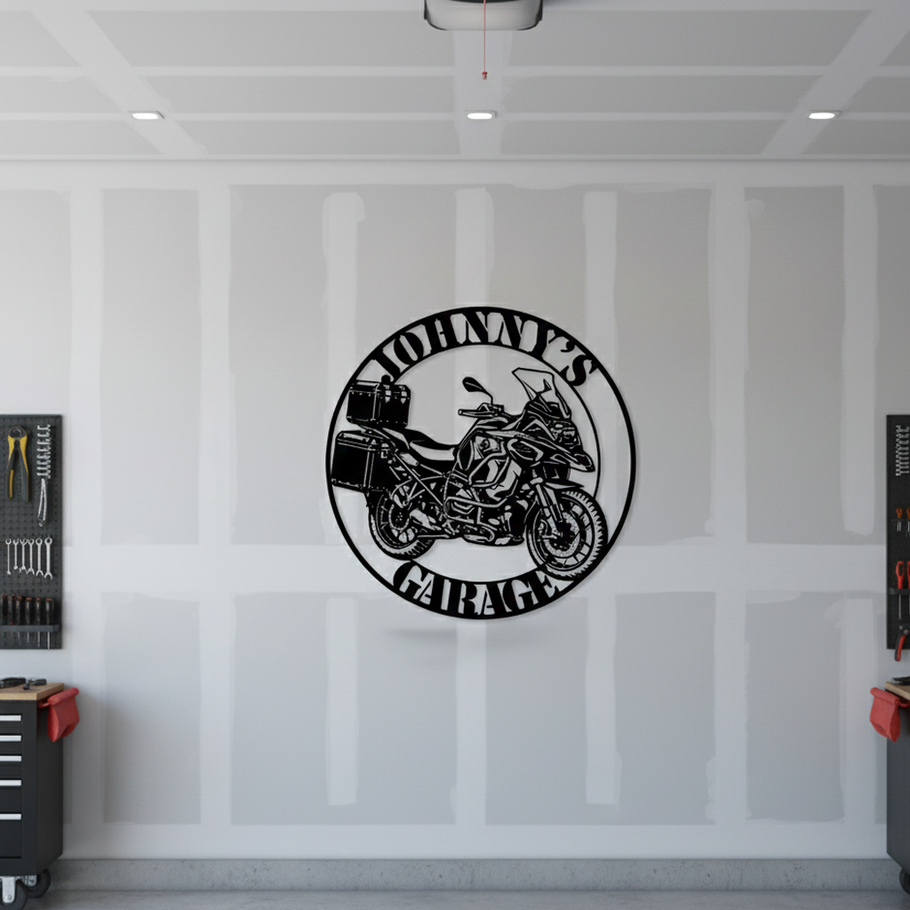 bmw 1250 gs motorcycle metal wall art