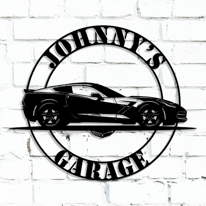 corvette custom metal signs