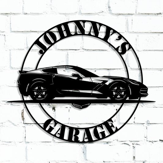 corvette custom metal signs