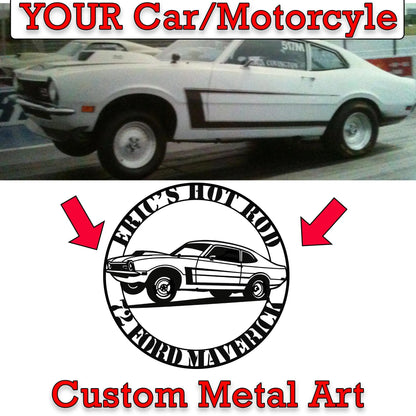 Custom car garage metal sign