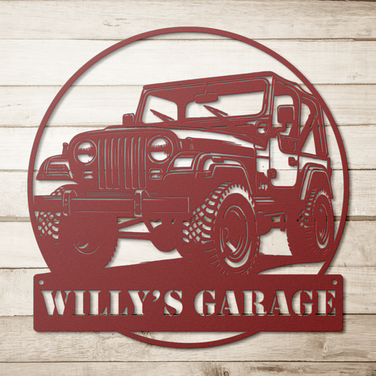 Custom Jeep metal sign classic 4x4 garage wall decor steel