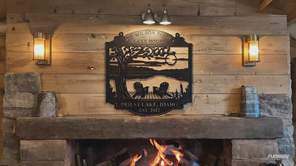 Personalized Lake House Metal Sign Custom Outdoor Decor